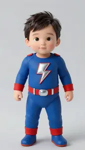 Baby Boy Super Hero Tiny Hero In A Sapphire Blue Jumpsuit