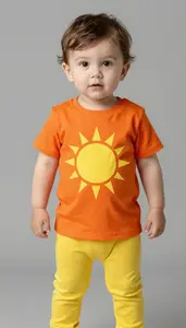 Baby Boy Super Hero Vibrant Tangerine Orange Tunic With A