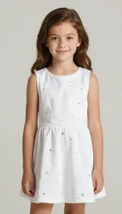 Girl Superhero Simple But Elegant White Velvet Dress With A