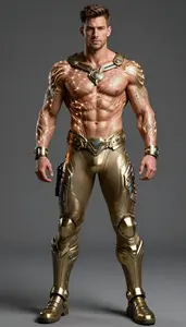 Male Superhero Athletic Male Shirtless With Intricate Body