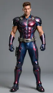 Male Superhero Strong Masculine Build Adorned In Ultra Light