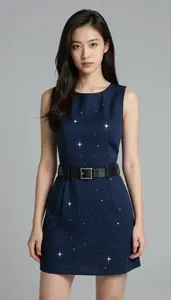 Woman Superhero Simple But Elegant Dress Of Midnight Blue