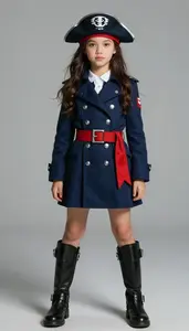 Girl Superhero Stylized Space Pirate Look With A Dark Blue