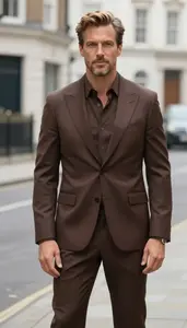 Handsome British Man In Chocolate Suit