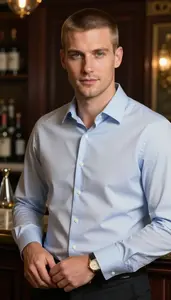Handsome Light Skinned Man In Cotton Dress Shirt