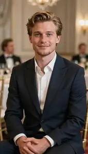Handsome Scandinavian Man In Dinner Jacket Set