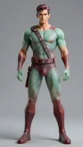 Male Superhero Striking Male Form In Gradient Tinted