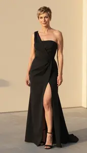 Stunning Woman In High Low Formal Gown