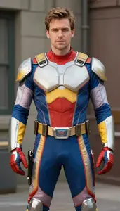 Elaborate Man In Colorful Hulkbuster Costume