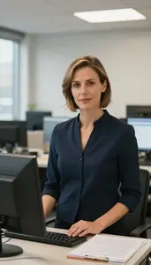 Female Auto Travel Counselor Stock Photo