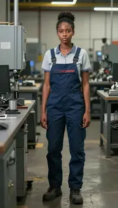 Female Boring Mill Operator For Metal Professional Stock Image