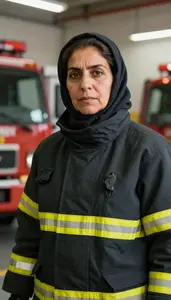 Female Firefighters Stock Photo