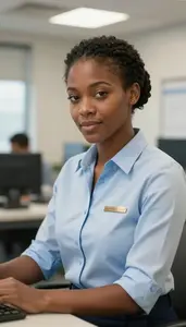 Female Freight Conductor Portrait Stock Photo