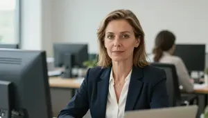 Female Land Leasing Information Clerk Stock Photo