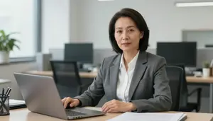 Female Mortgage Accounting Clerk Portrait Stock Photo