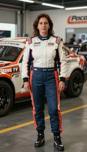 Female National Association For Stock Car Auto Racing Driver Portrait Stock Photo