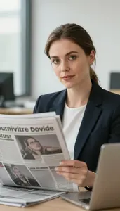 Female Newspaper Photojournalist Stock Photo
