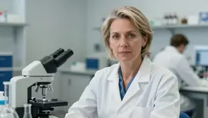 Female Nuclear Chemist Stock Photo
