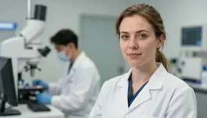 Female Nuclear Medicine Technologists Professional Stock Image