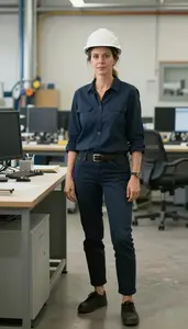 Female Oil Exploration Engineer Portrait Stock Photo
