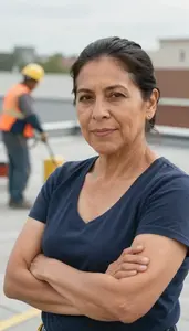 Female Roofers Stock Photo
