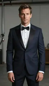 Handsome Caucasian Man In Modern Tuxedo