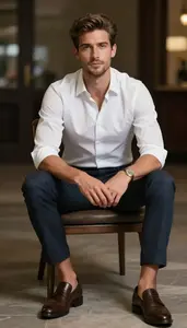 Handsome Western European Man In Tailored Shirt