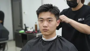Male Barbering Instructor Stock Photo