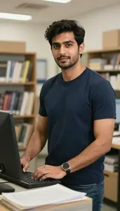 Male Book Sorter Professional Stock Image