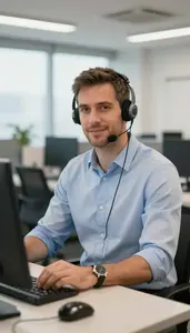 Male Customer Service Correspondence Clerk Portrait Stock Photo