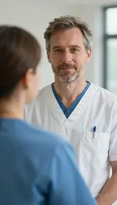 Male Geriatric Personal Care Aide Portrait Stock Photo