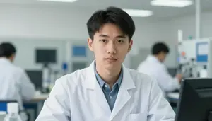 Male Quality Control Chemist Portrait Stock Photo