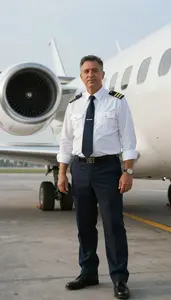 Male Regional Airline Pilot Professional Stock Photo
