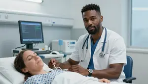 Physician Checking Vital Signs Healthcare Stock Photo