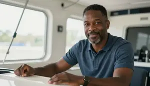 Boat Detailer Stock Photo