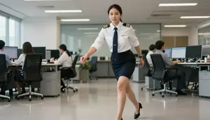 Female Air Tour Pilot Portrait Stock Photo