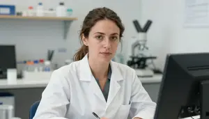 Female Biochemist Stock Photo
