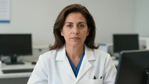 Female Clinical Pathologist Portrait Stock Photo