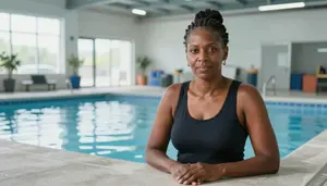 Female Concrete Swimming Pool Installer Portrait Stock Photo