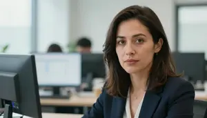 Female Corporate Statistical Financial Analyst Professional Stock Photo