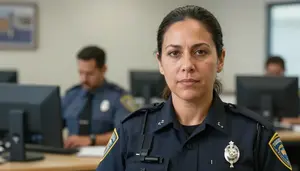 Female Deputy Sheriff Portrait Stock Photo