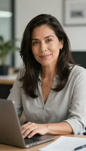 Female Digital Cartographer Stock Photo
