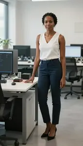 Female Electronic Parts Designer Portrait Stock Photo