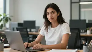 Female Free Lance Artist Portrait Stock Photo