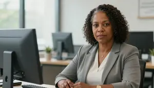 Female Home Mortgage Disclosure Act Specialist Stock Photo