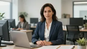 Female Legal Administrative Assistant Portrait Stock Photo