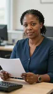 Female Material Recording Clerks Stock Photo