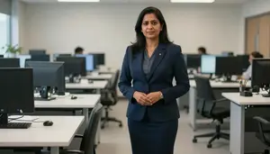 Female Meteorologist Stock Photo
