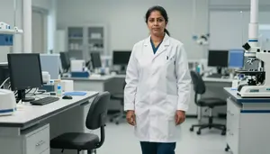 Female Nuclear Medical Technologist Professional Stock Photo