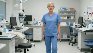 Female Surgical Scrub Technologist Portrait Stock Photo
